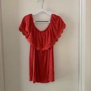 Off-the-Shoulder Scallop Detail Top